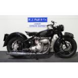 Sunbeam S7 Deluxe motorcycle. 1949. 500cc. Frame No. S72750 Engine No. S810483 Property of a