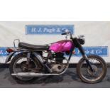 BSA Trophy motorcycle. 1969. Frame No. B25B655 C/w Nova docs