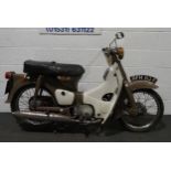 Honda C90 moped. 1968. 89cc. Frame No. 113618. Engine No. B002645. Runs and rides, needs new