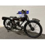 Raleigh Sport 350cc motorcycle. 1924. Frame no. 13814 Engine no. 16536 Runs and rides but will