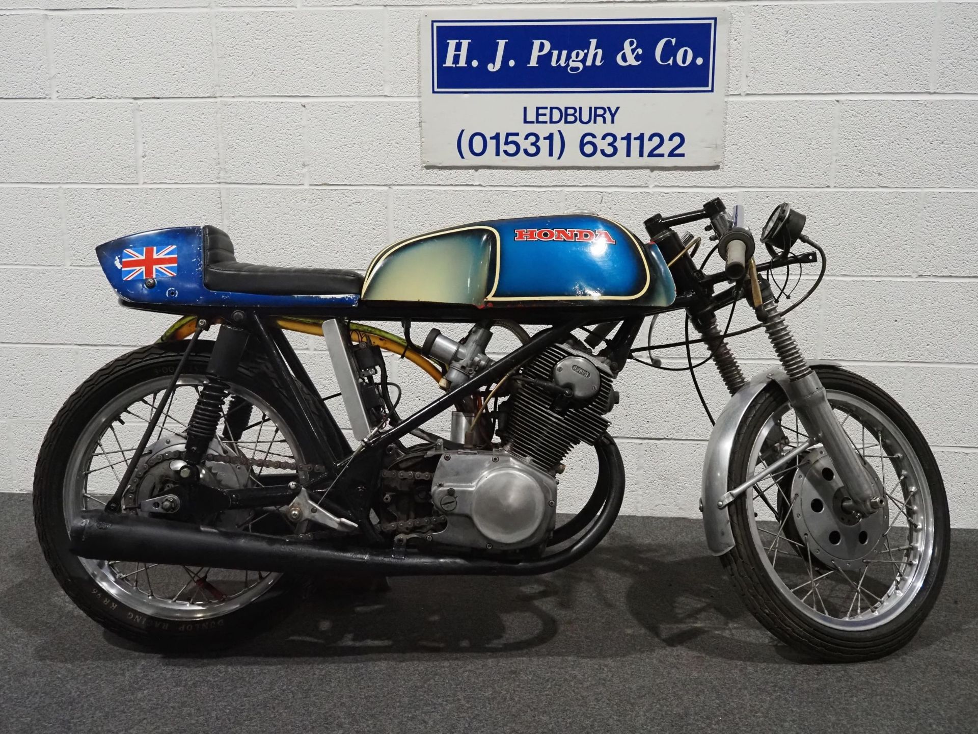 Honda CB72 race bike in Seely type frame with Norton forks and electronic ignition. Was being