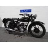 Triumph 3S motorcycle. 350cc. 1939 Frame No. TL9459 Engine No. 93S19001 Runs and rides well. C/w old
