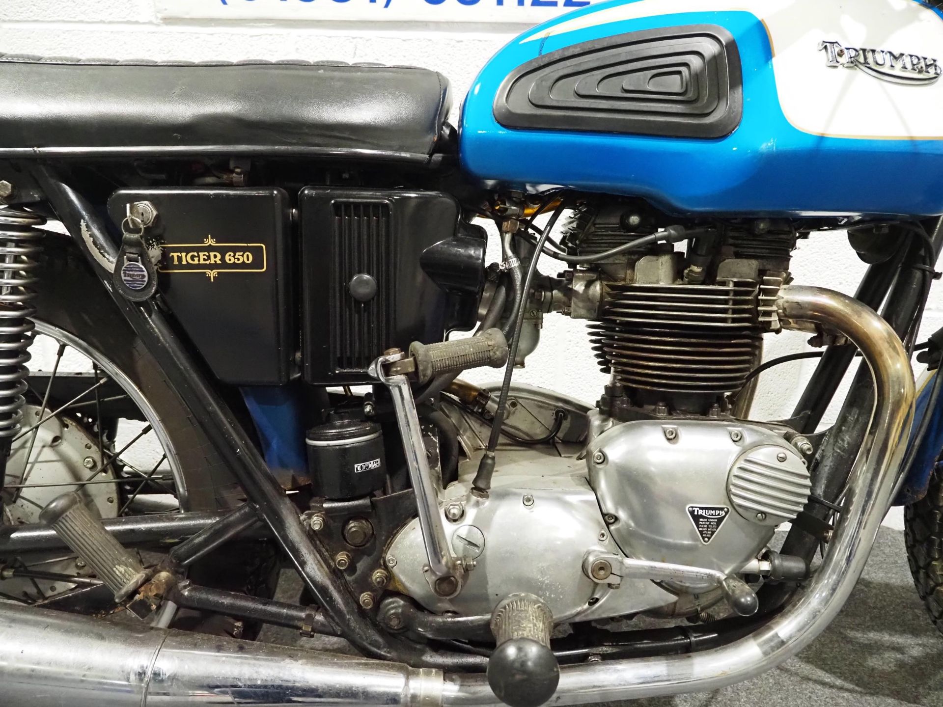 Triumph TR6 Trophy motorcycle, 1973, 649cc. Engine no. AG46499 Frame no. AG46499 Runs and rides, has - Image 4 of 8