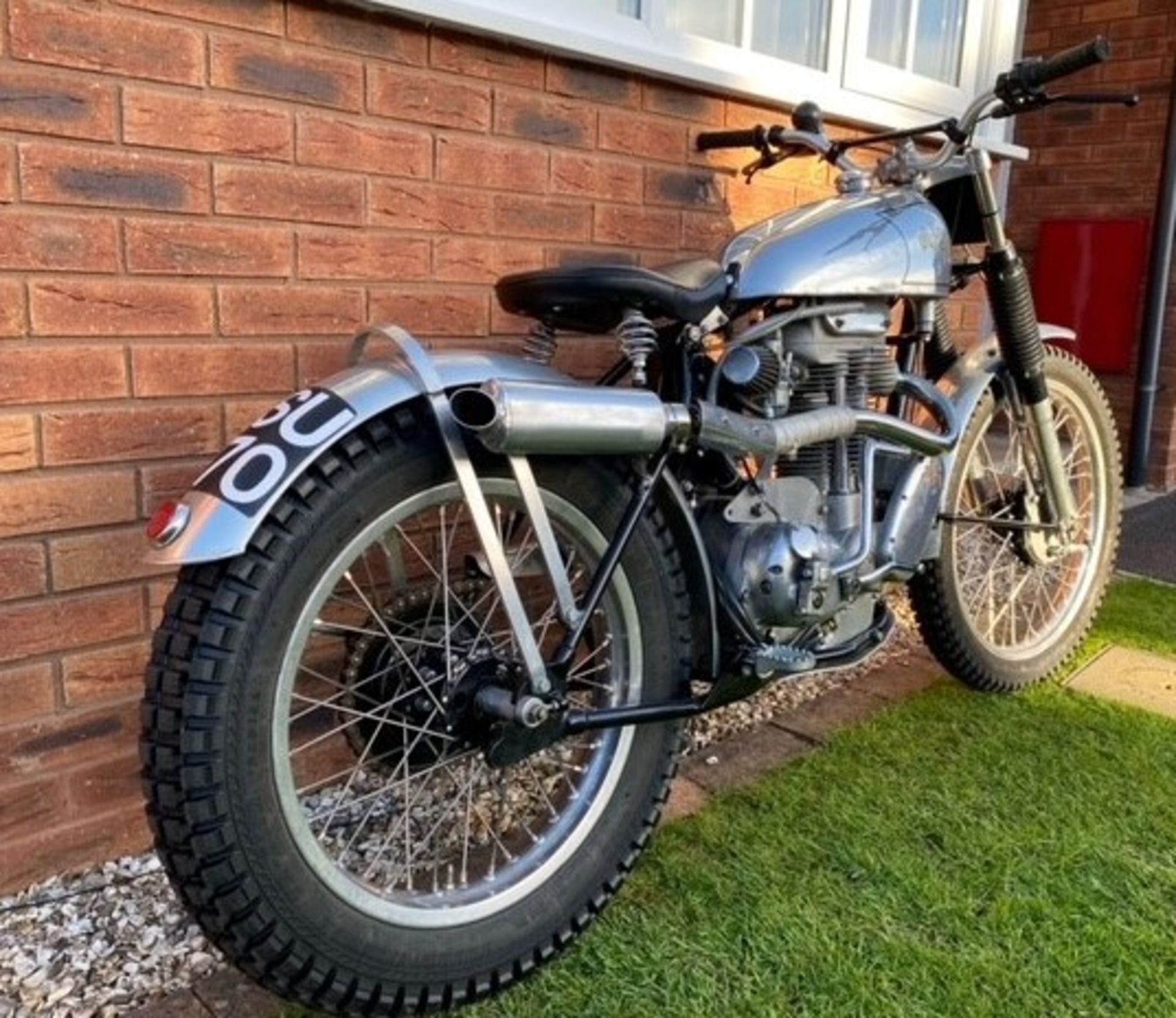 AJS Tele Rigid trials bike, 1952, 500cc. Runs and rides. This is an AJS 500cc Model 18 built into - Image 2 of 15