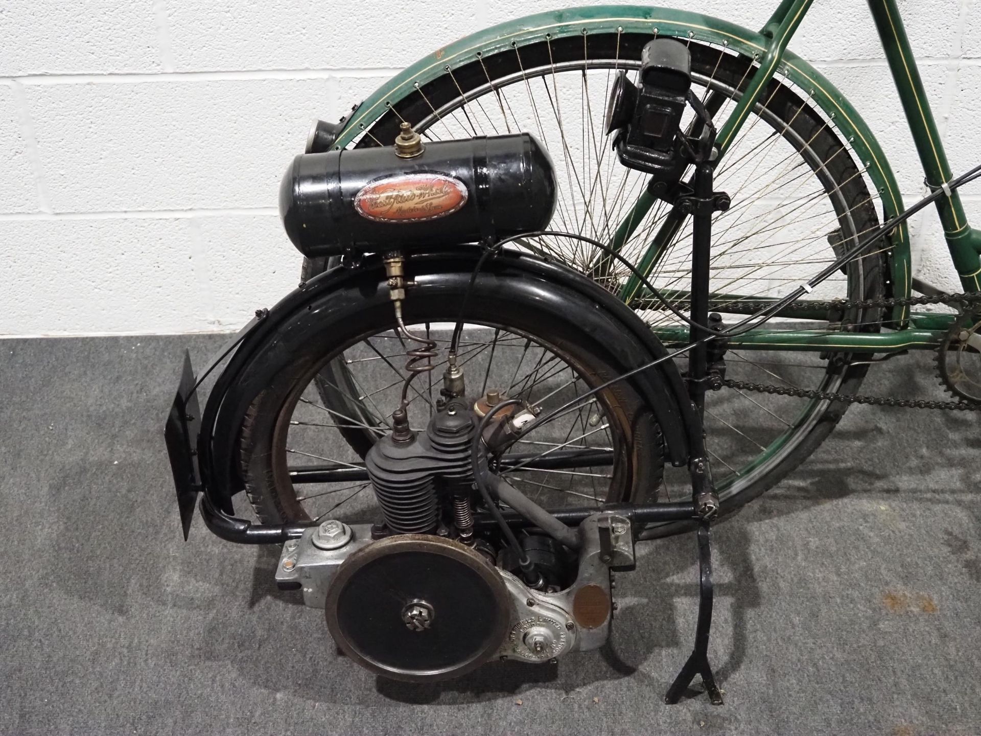 Wall-Auto wheel attached to Raleigh ladies De Luxe bicycle. 119cc. 1914. Engine No. 43411 C/w - Image 6 of 9