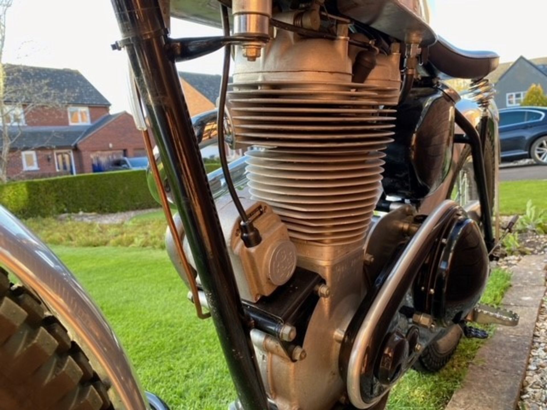 AJS Tele Rigid trials bike, 1952, 500cc. Runs and rides. This is an AJS 500cc Model 18 built into - Image 4 of 15