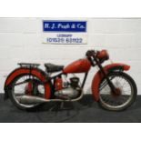 BSA Bantam D1 motorcycle. 1951. 125cc. Frame No. YD1S 50924 Engine No. YDL 4705 Plunger frame.