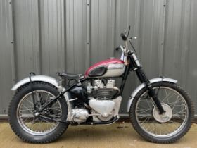 Triumph Trophy trials motorcycle. 1948. 500cc Frame no. 29105 Engine no. 5T 66196 From a private
