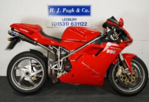 Ducati 996 Biposto motorcycle. 2001. 996cc Runs and rides. MOT until 13/11/24. Recently