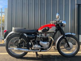 Triumph Bonneville motorcycle. 1962. Matching frame and engine numbers. Imported from the USA over