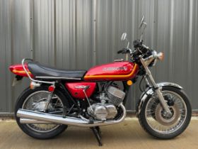 Kawasaki KH500 motorcycle. 1976. 500cc Engine No. 118142 Last ridden in September 2023. The bike has