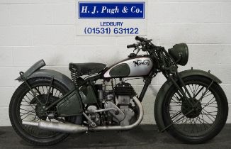 Norton 16H XWD motorcycle. 490cc. Frame No. 91454 Engine No. 86129 Engine turns over with