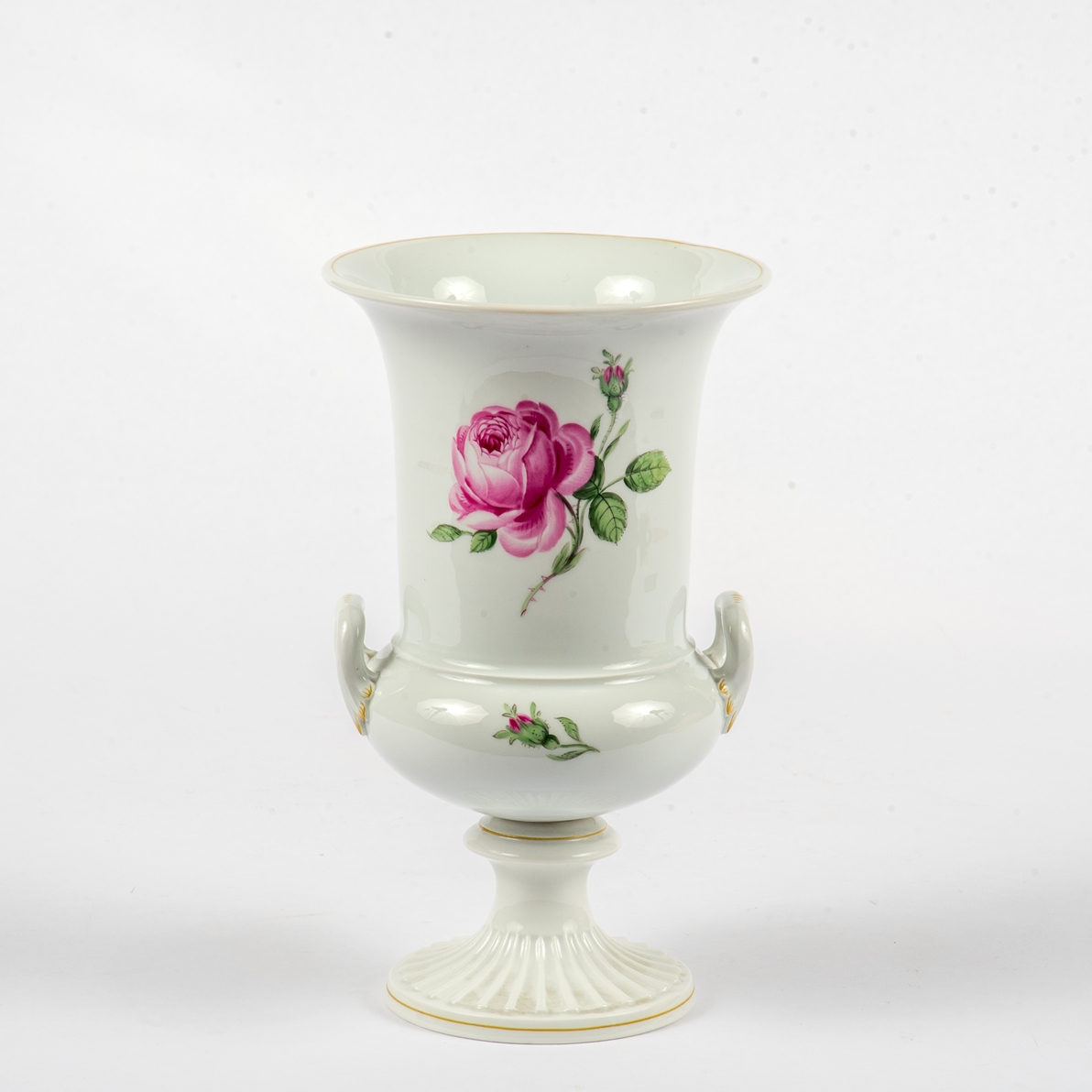 Meissen, Kratervase mit roter Rose