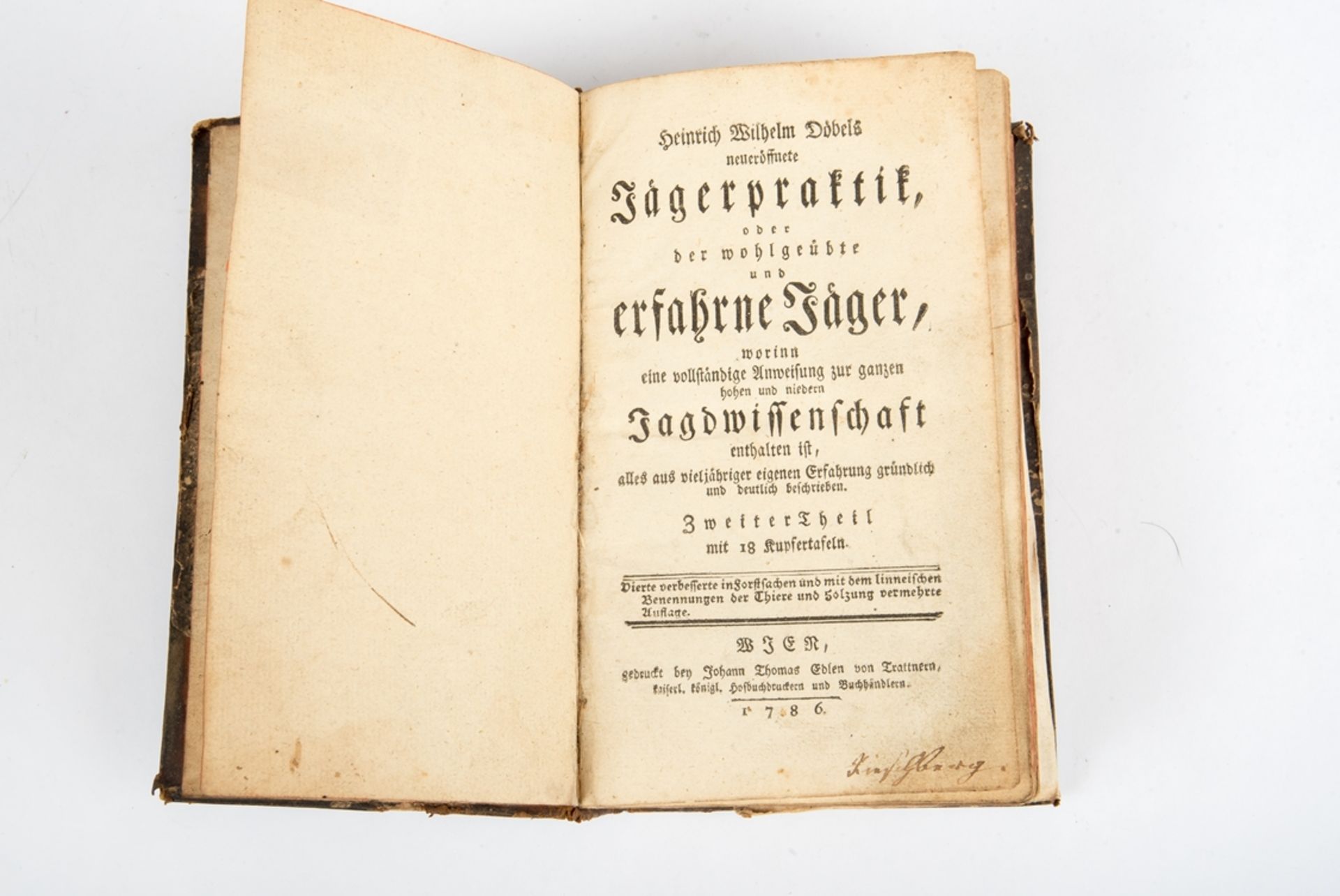 Jägerpraktik, Jagdwissenschaft , 1786 Heinrich Wilhelm Döbels - Image 2 of 5