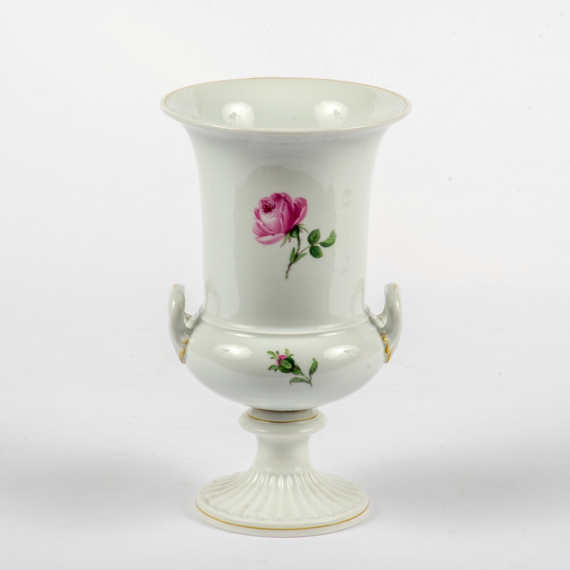 Meissen, Kratervase mit roter Rose - Image 2 of 3