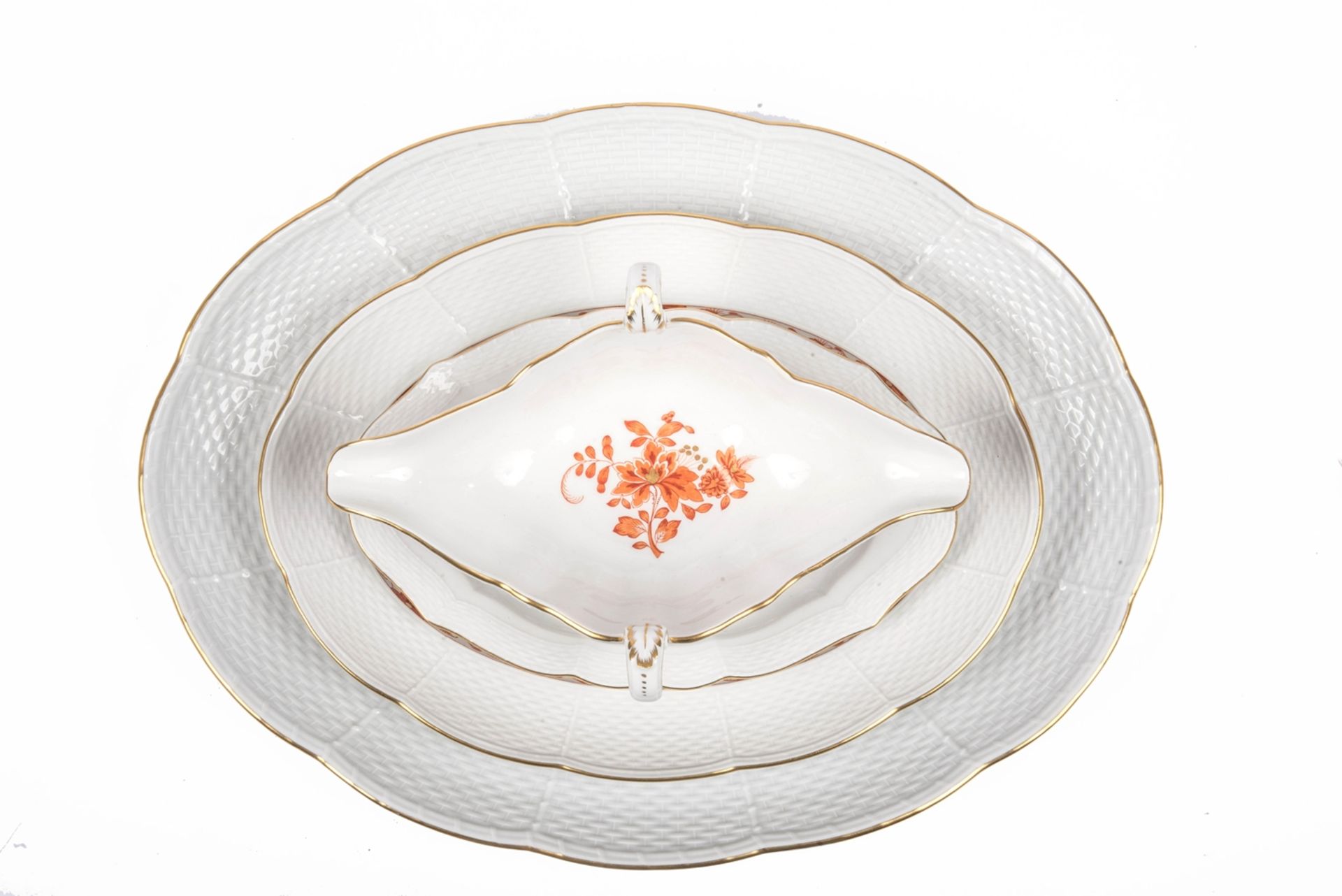 Speiseservice, Meissen, Indische Malerei , Koralle - Image 5 of 6