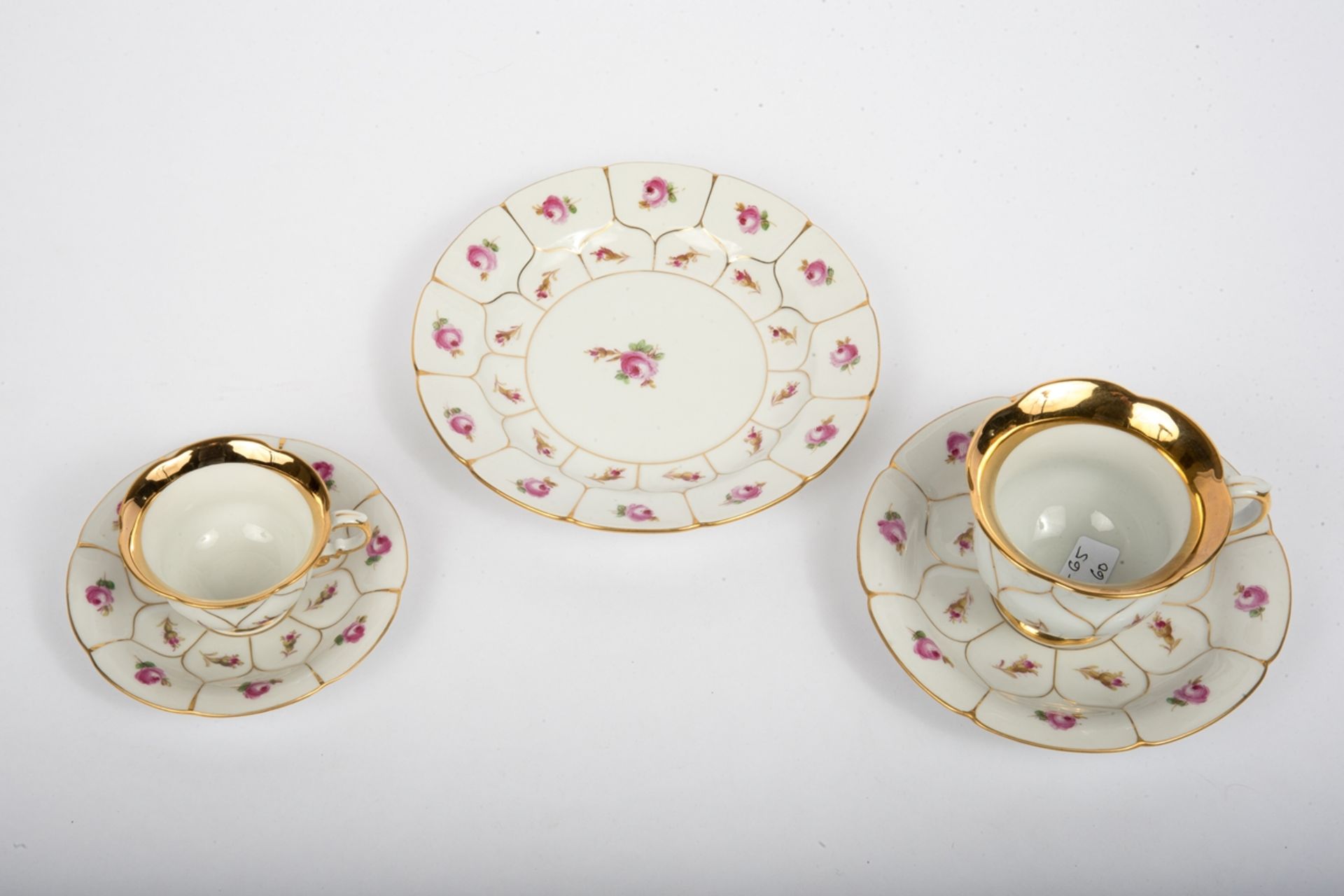 Mokkatasse und Kaffeetasse, Rote Rose, Meissen , 20. Jh. - Image 2 of 3