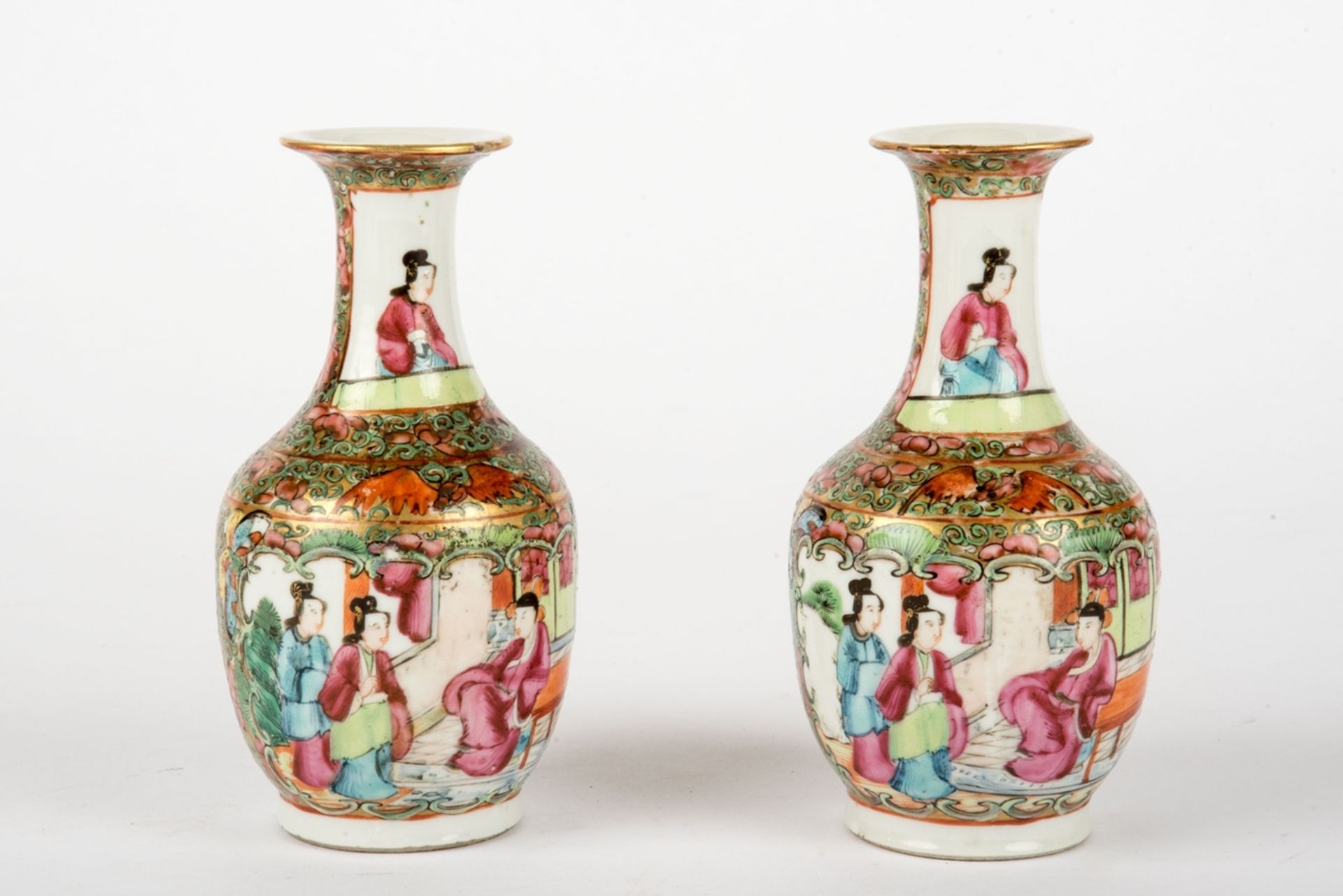 Paar Vasen , Famille rose, China 19. Jh.