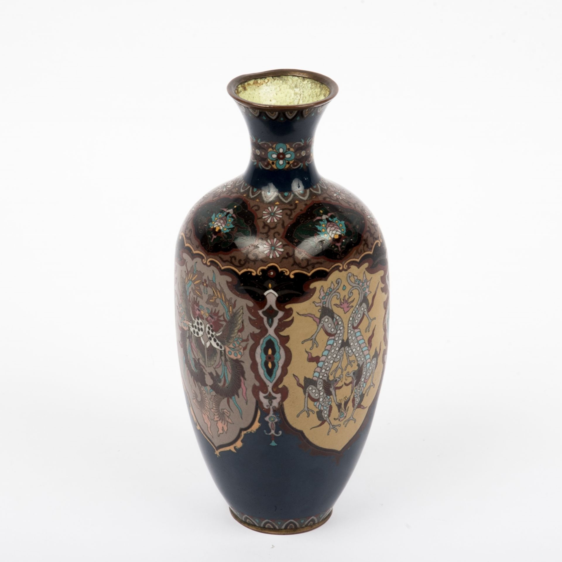 Cloisonné-Vase, Ende 19. Jh.