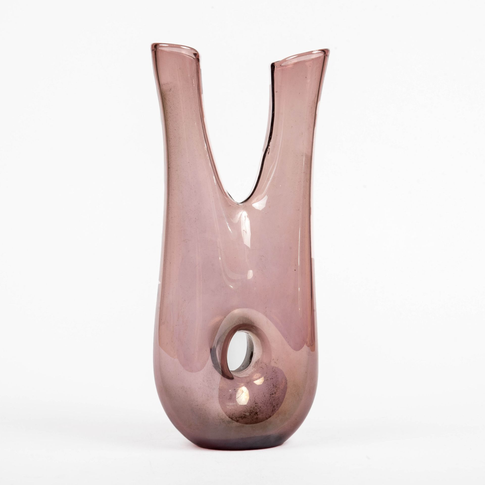 Murano Glas Vase, Venini, Fulvio Bianconi zugeschrieben