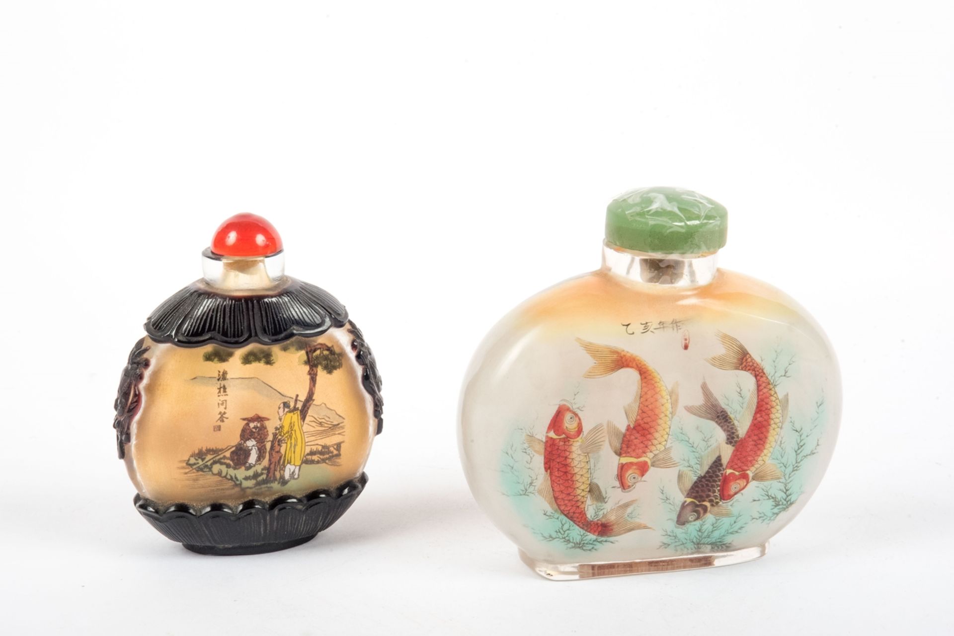 Zwei große Snuff Bottle, China 19. Jh. - Image 2 of 2