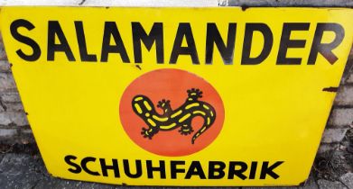 Werbeschild für Salamander