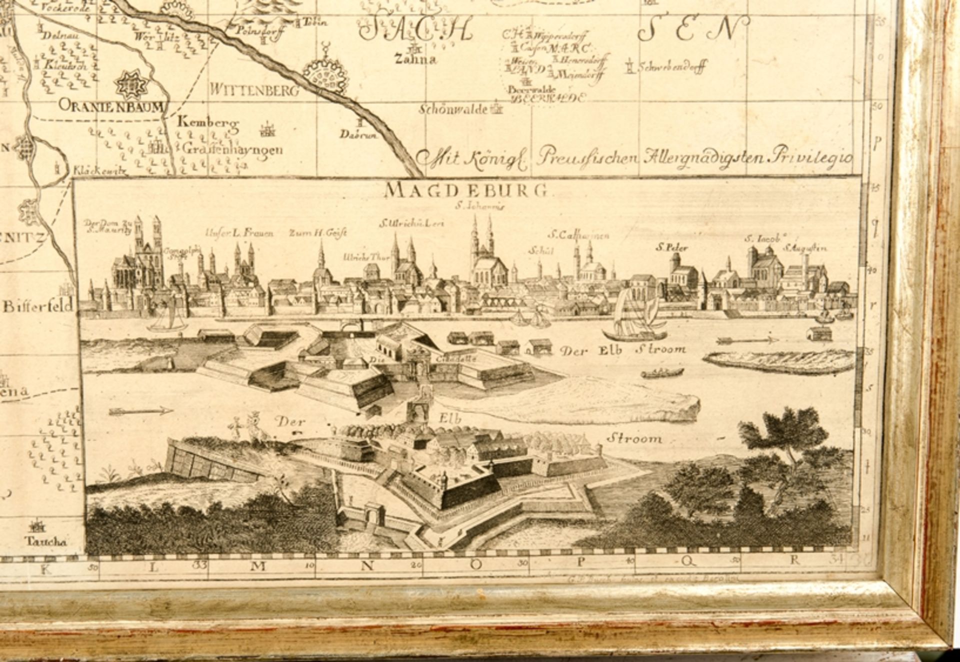Alte Karte Herzogtum Magdeburg mit seinen Creisen und Laendern - Image 2 of 4