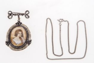 Miniatur in Diamantfassung ca. 1800 - 1820