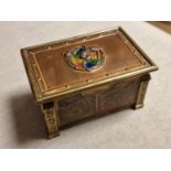 Turn of the Century Arts & Crafts Copper & Brass Trinket Box - marked 3065 to the reverse, possibly