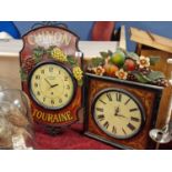 Pair of Decorative Dewberry French-Style Wall Clocks - 77 and 59cm high