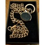 9ct Gold Pocketwatch Fob Chain - 47.2g