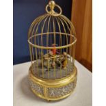 Mid-Century Dual-Bird Karl Griesbaum German Birdcage Music Box - 25cm high and in full working order