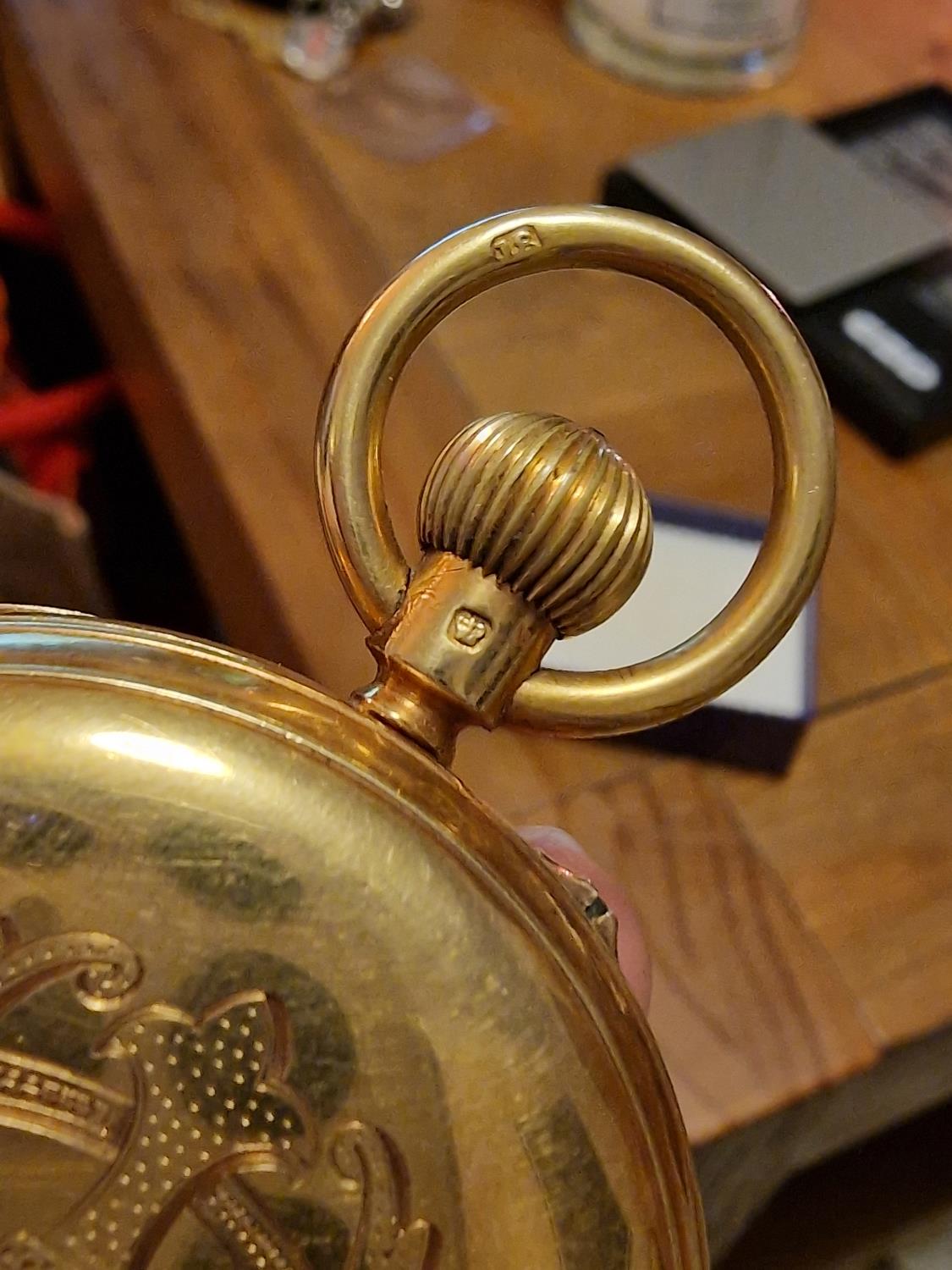 1880 18ct Gold Pocketwatch - Likely a James Richardson Piece, inc a Chester Hallmark - total weight - Image 2 of 5