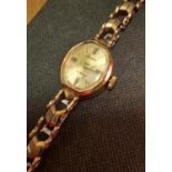 9ct Accurist Ladies' Watch inc a 9ct Gold Strap - 11.4g