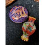 Pair of Small Chinese Cloisonne Pieces