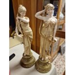 Pair of Austrian Antique Ernst Wahliss Classical Figures Royal Dux Style