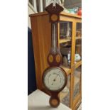 Antique Inlaid Wood Banjo Barometer by Murgatroyd & Horsfall of Halifax - 98cm long