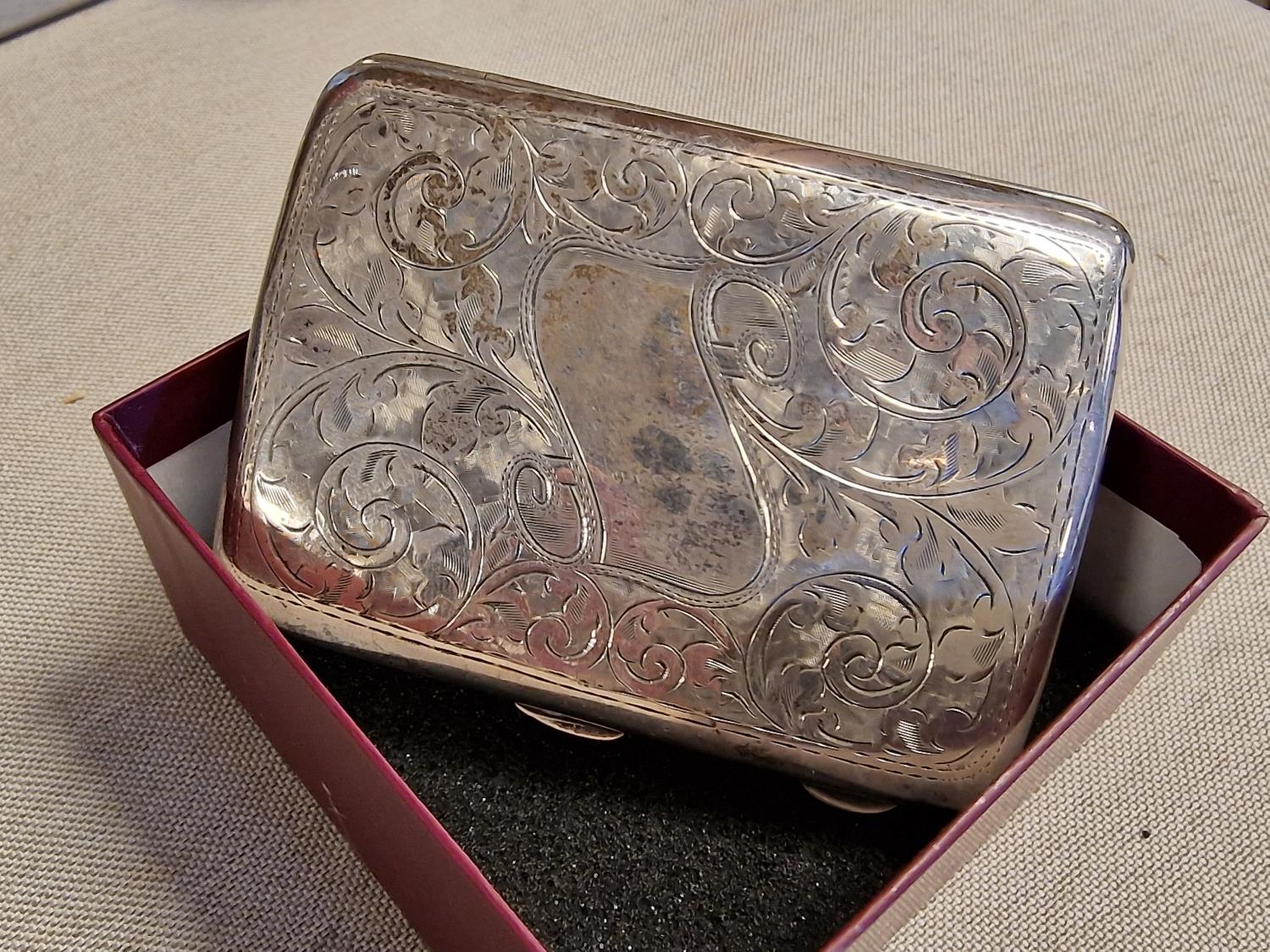 Birmingham Hallmarked Silver 1920's Cigarette Case - 75.9g