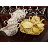 Royal Winton Chintz Floral Breakfast Service/Tray Set + a 3pc Sadler Crinoline Lady Tea Set