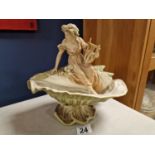 Antique Royal Dux Porcelain Classical/Greek Style Maiden on a Conch Shell Figure - 26 high by 27cm a