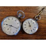 Pair of Silver Pocketwatches - One Hunter + a Ladies 935 Silver Continental Example - total 140g