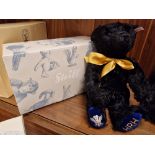 Boxed Steiff Black Prince Charles HRH Mohair Teddy Bear