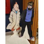 Pair of Tintin Methuen Herge Advertising Boards - 47cm high