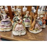 Set of Six 1990's Melody in Motion Classical Scene Lady Figures