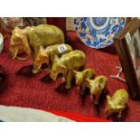 6pc European Porcelain Pride of Elephants Set - likely Royal Dux
