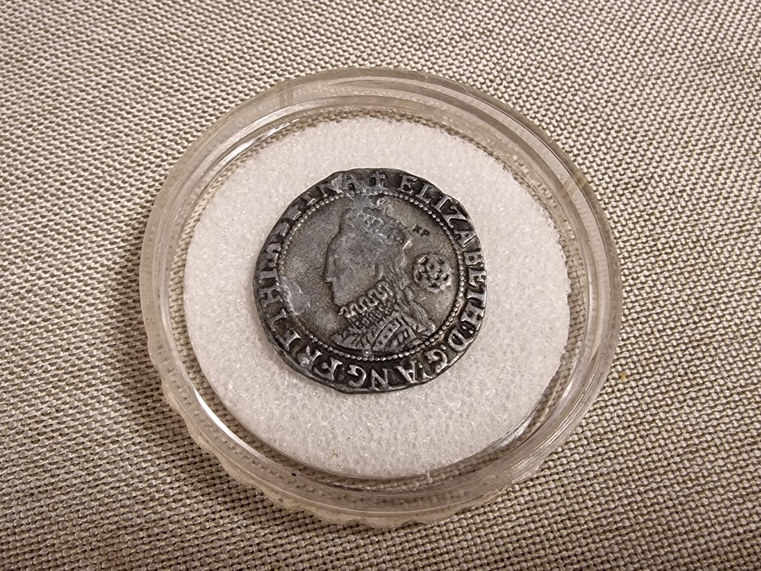 1581 British Silver Sixpence Coin