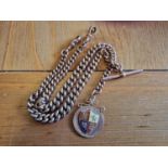 9ct Gold Pocketwatch Chain & Fob - each link marked 375 - 65.6g