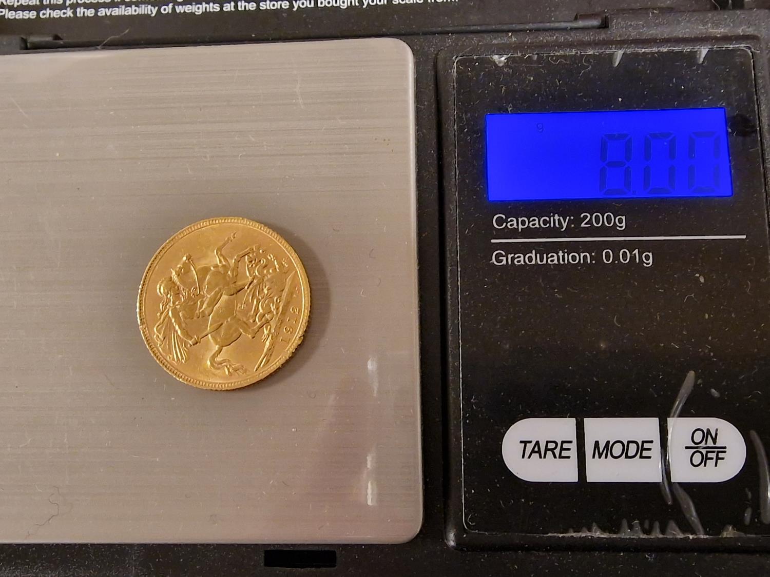 1912 Full Gold Sovereign Coin - Image 2 of 2