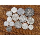 Collection of pre 1940's Silver British Coins Currency inc 1894 Crown - combined weight 114.7g