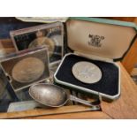 Trio of Commemorative Coins + a Christening Spoon